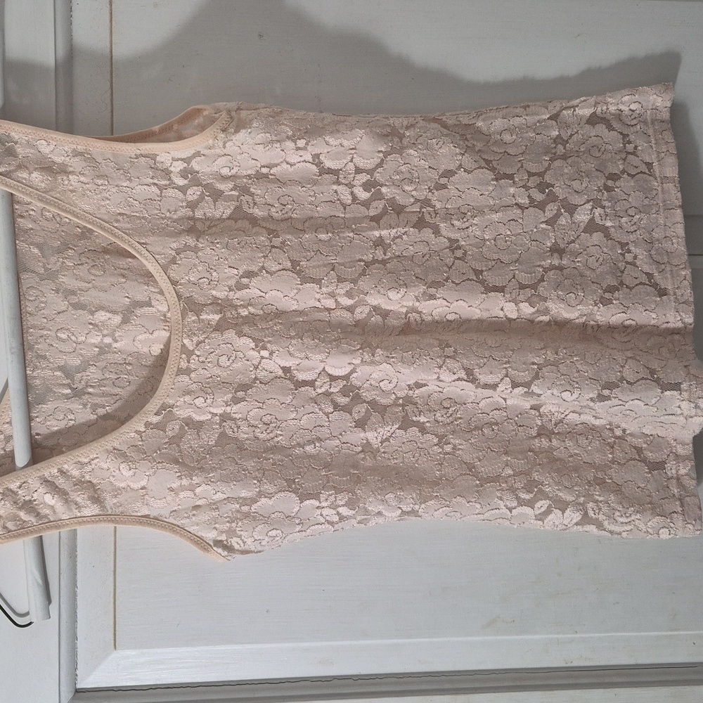 Women's Lace Tank Top - Blush Pink